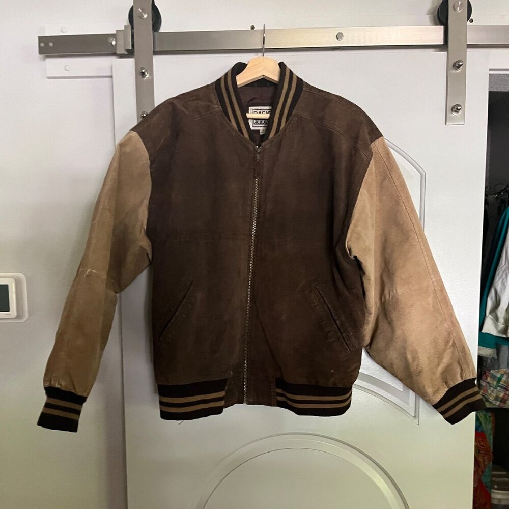 Vintage Basic Editions Suede Bomber Jacket - image 1